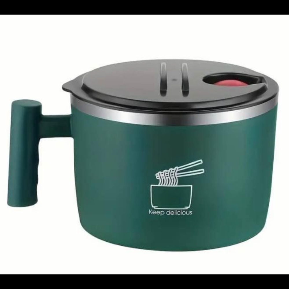 Green Noodle Bowl with Lid